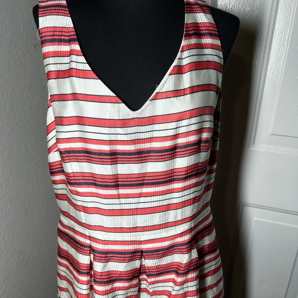 Ann Taylor Red and White Striped Mini Dress - Picture 3 of 8